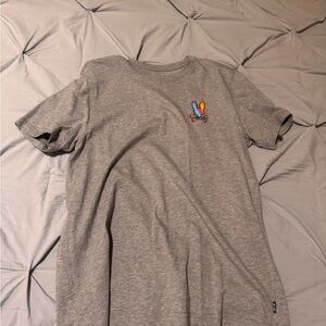 Men's Gray Graphic Tee with Colorful Design